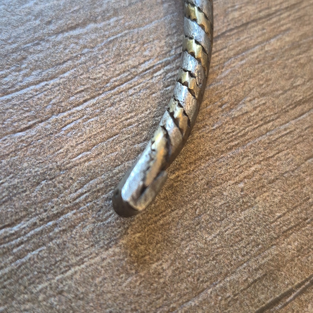 Vtg Twisted Mixed Metal Choker Necklace - Picture 9 of 11
